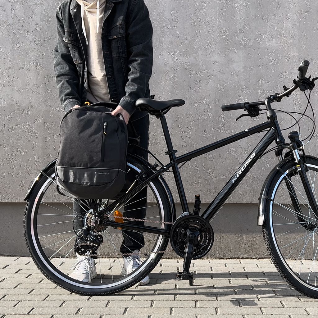 Wozinsky Fahrradtasche Doppelrucksack 2in1 30l schwarz Produktbild 