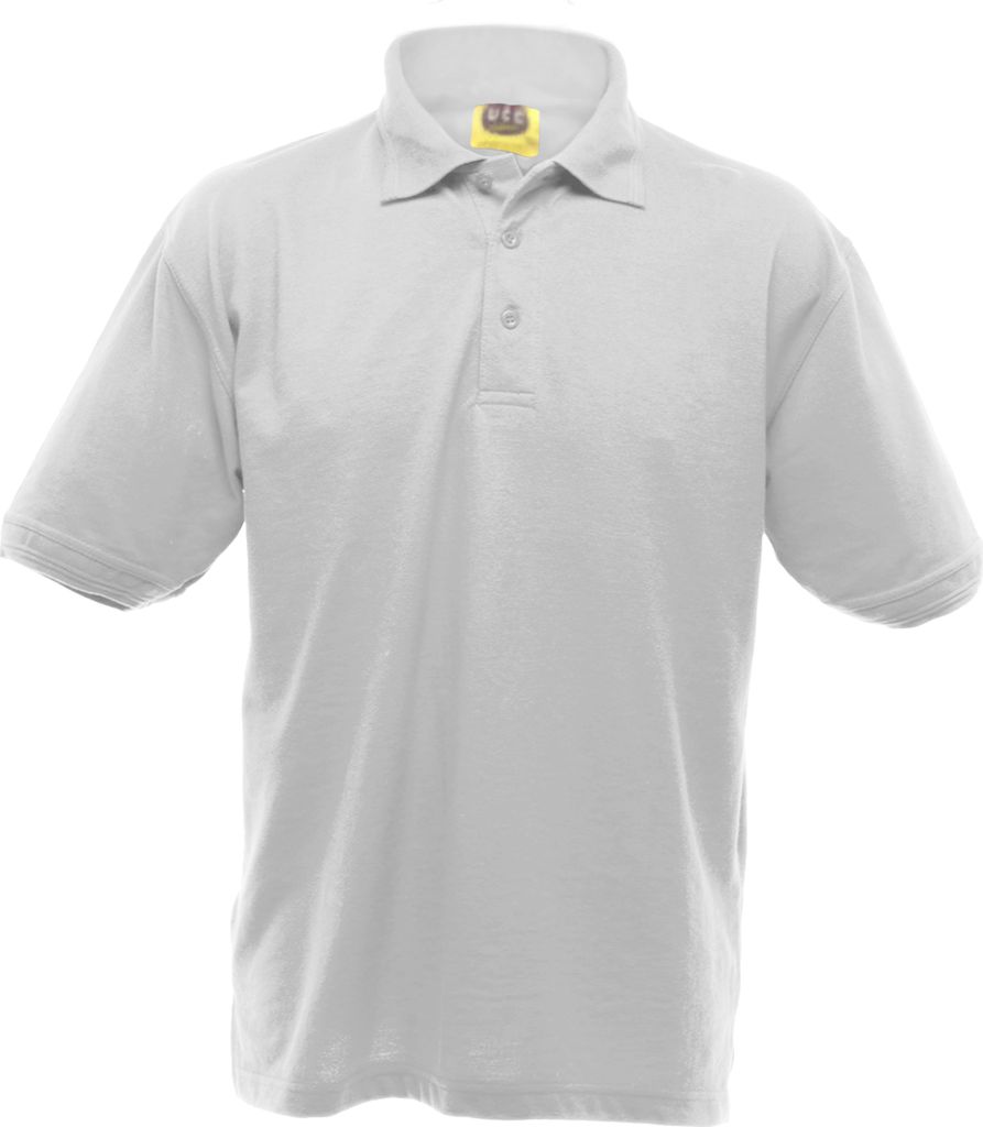 UCC 50/50 Heavyweight Pique Herren Polo-Shirt, Kurzarm BC1195 (S) (Weiß)