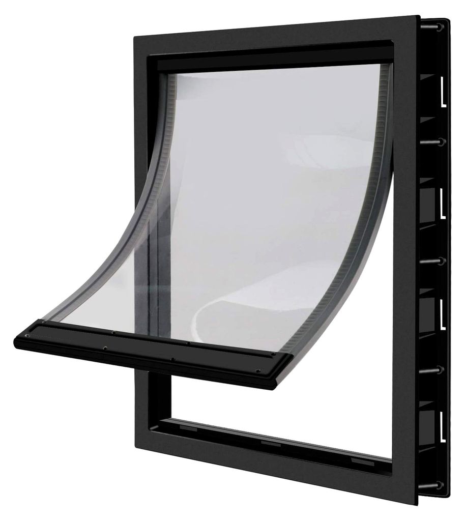 Hundeklappe mit transparenter Magnetklappe und einrastbarer Verschlussplatte, Haustür aus PVC-Kunststoff für kleine und mittlere Hunde sowie Welp...