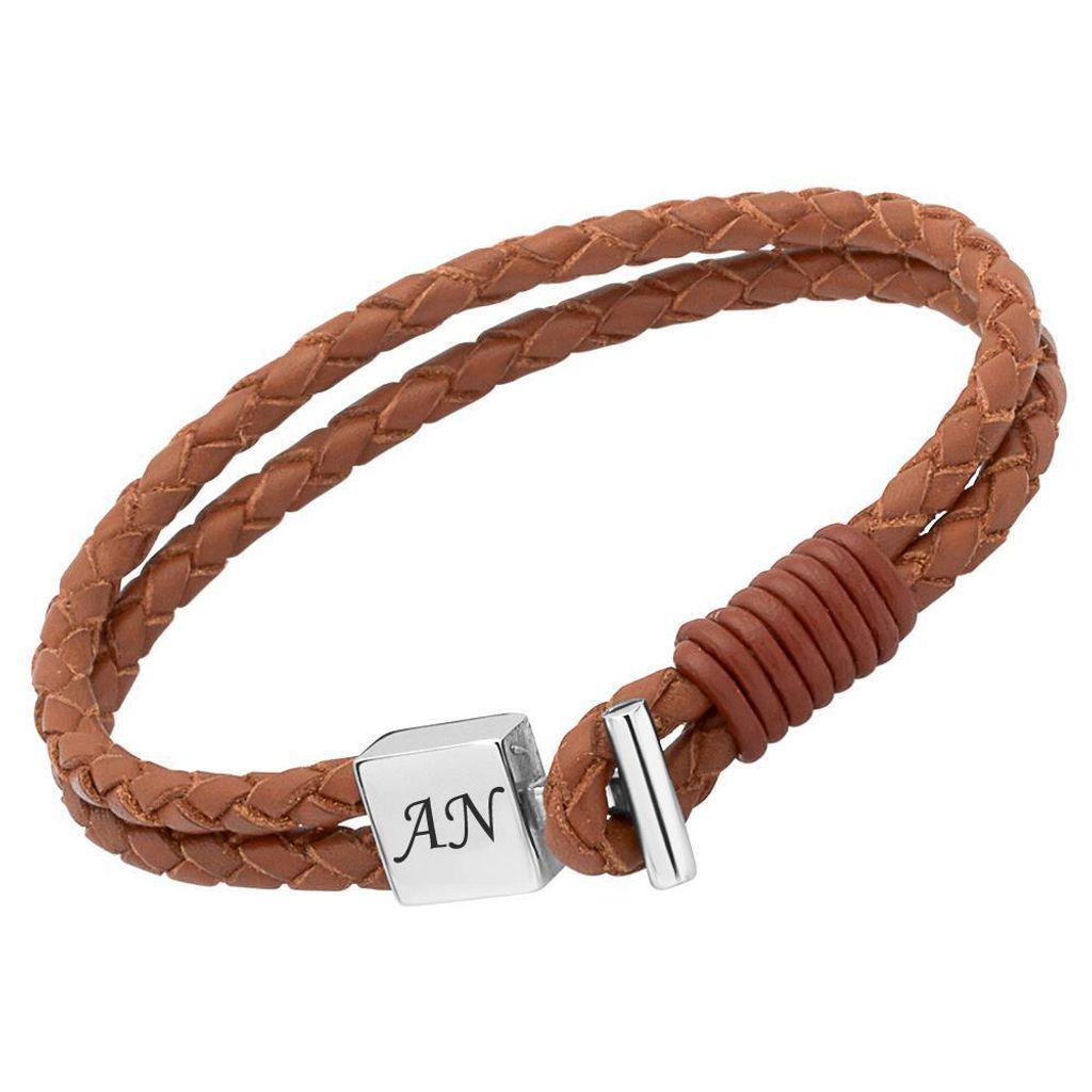 Unique Lederarmband: Braun mit Edelstahlverschluss LB0280