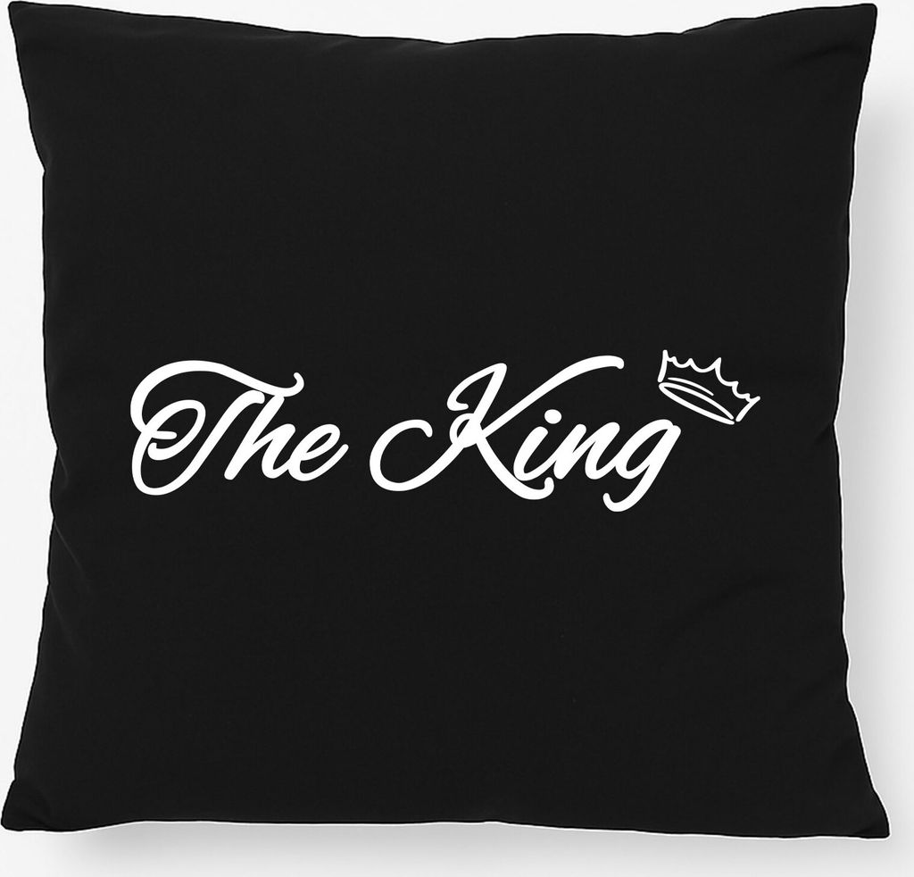 Huuraa Kissen The King Krone 40x40cm mit Füllung Black Baumwolle Dekokissen Geschenkidee