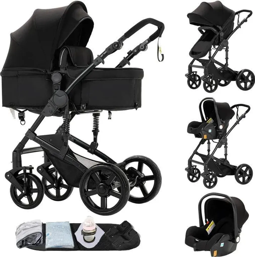 Poussette polyvalente 3 en 1 compacte et légère confort bébé noir 588