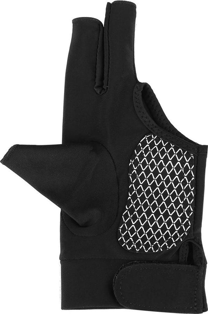 Boodun Unisex Erwachsene 3-Finger Snooker Pool Cue Glove Billard Schützen (schwarz, m)