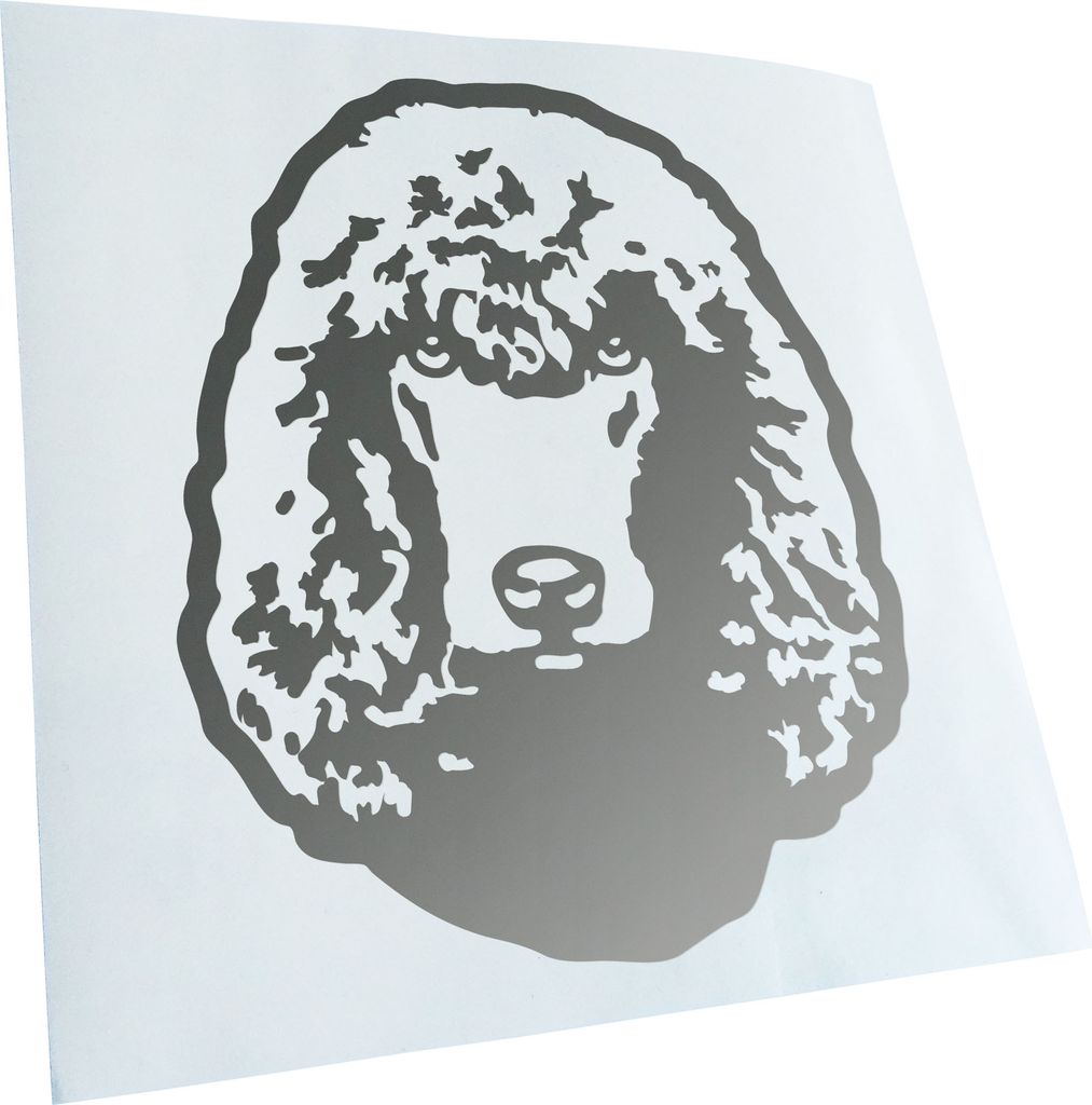 Kiwistar - Autoaufkleber - irish water spaniel Hund - Silber - 30x25cm - Aufkleber für Auto, Laptop, Fahrrad, LKW, Motorrad mehrfarbig JDM Decal R...