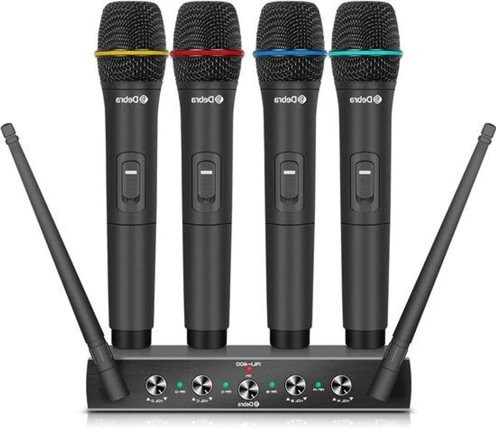 Système audio anti-interférence 4 micros sans fil pour grands espaces