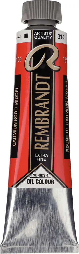 Peinture à l'huile Rembrandt 40 ml rouge cadmium 314 pour artistes peintres