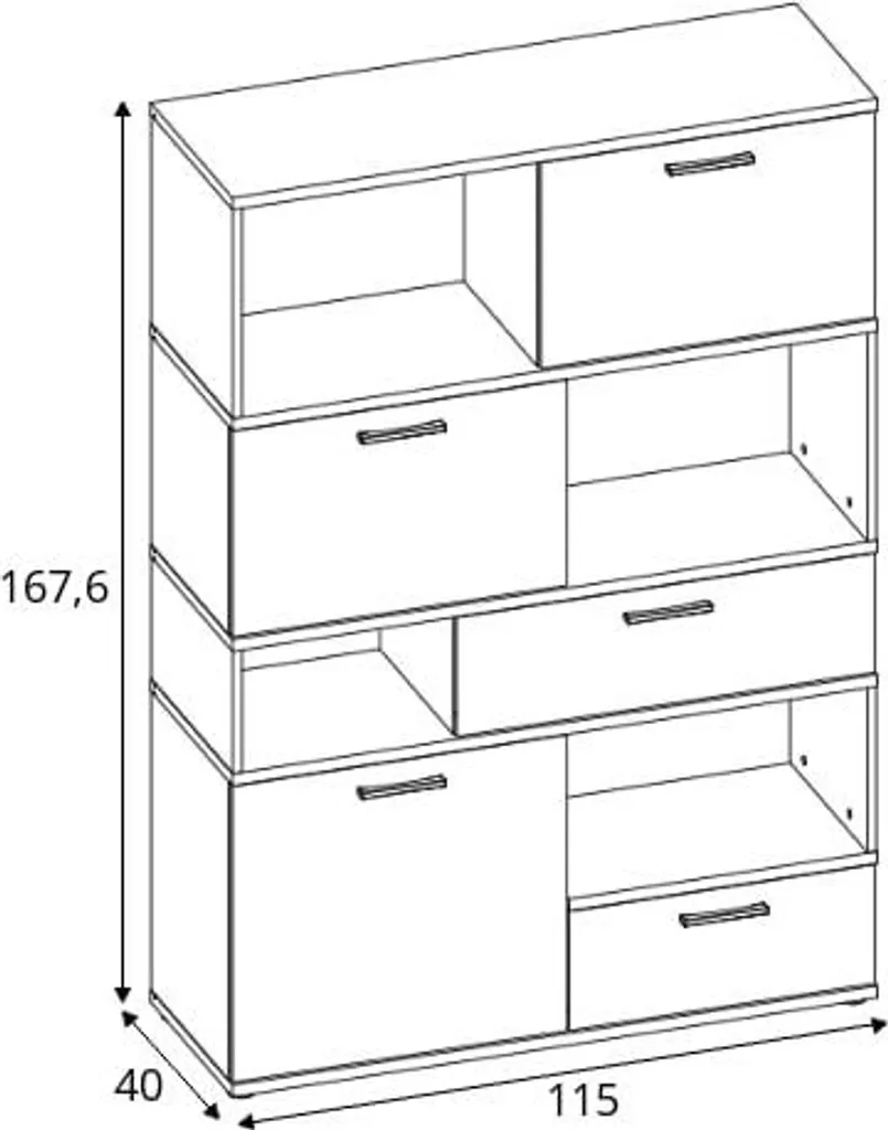 Buffet bas et commode de rangement Twenty à niches encastrées chic