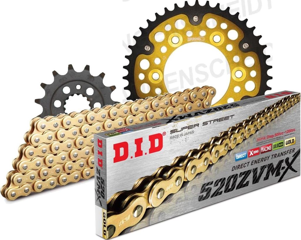 DID Kit Stealth (gold) Kompatibel mit DUCATI 620 Monster Dark i.e.... 15-46-106 DID520ZVM-X(G&G) Endlos