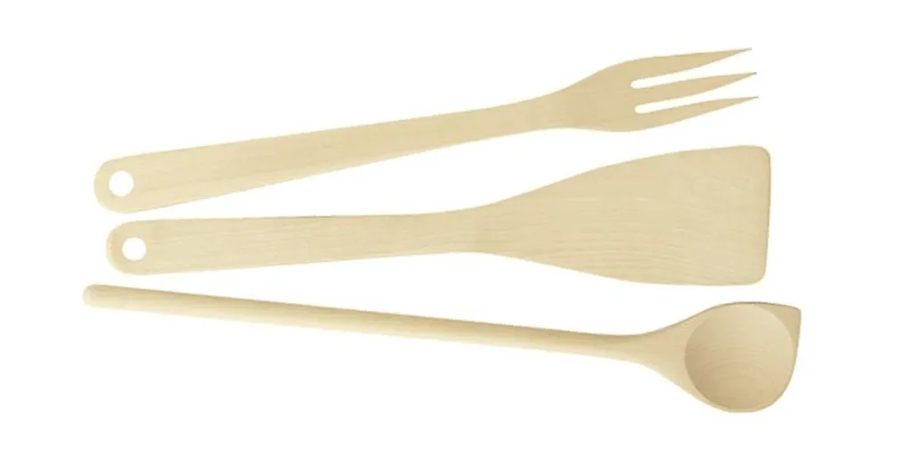Tescoma Woody Set 3 Pezzi Legno Betulla Mestolo Spatola Forchettone