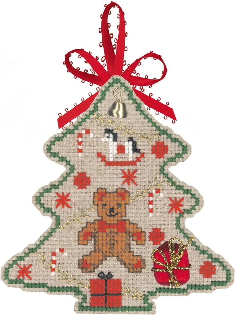 Le Bonheur des Dames kit punto croce contato "orso decorazione natalizia", 9x10,5cm, fai da te