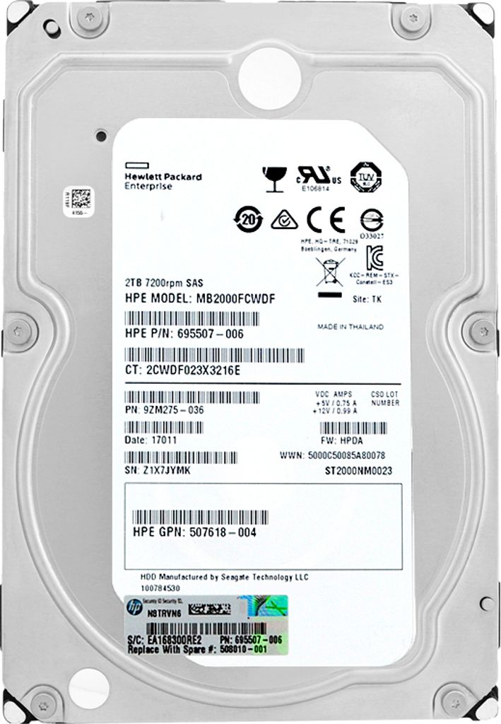 Festplatte HP MB2000FCWDF 2TB Sas II 7200Rpm 3.5'' 695507-006