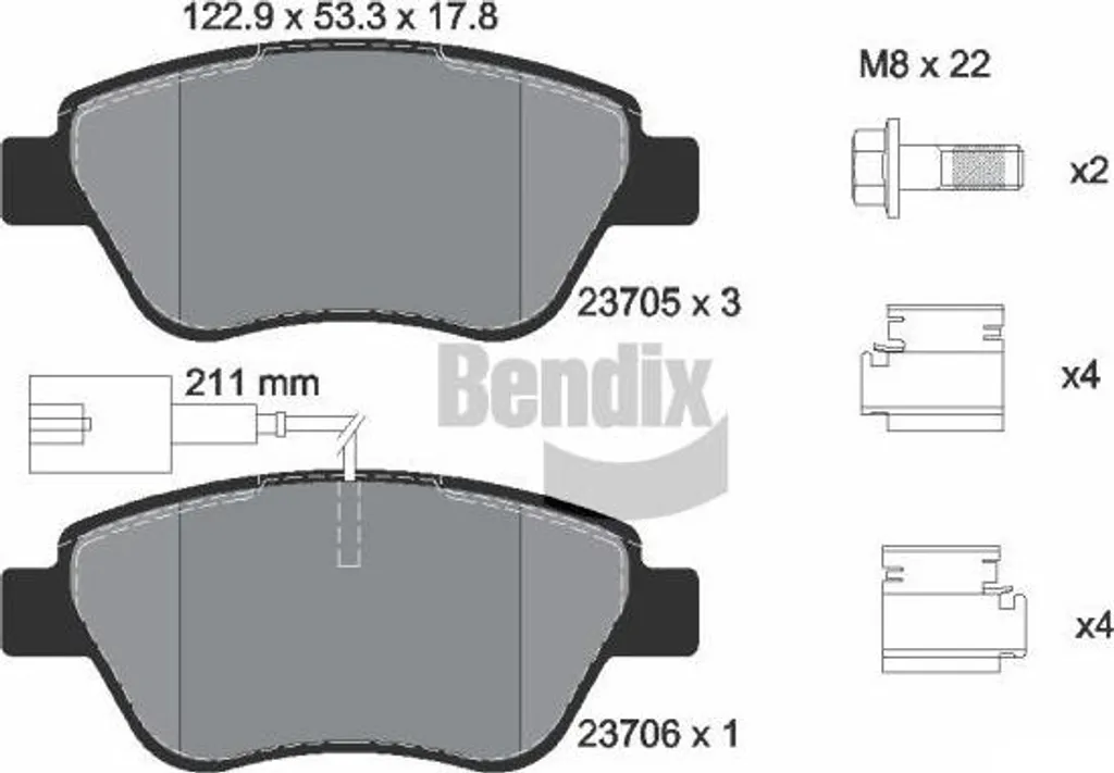 Plaquettes de frein BPD1028 anti-bruit pour Fiat Grande Punto et Linea OE