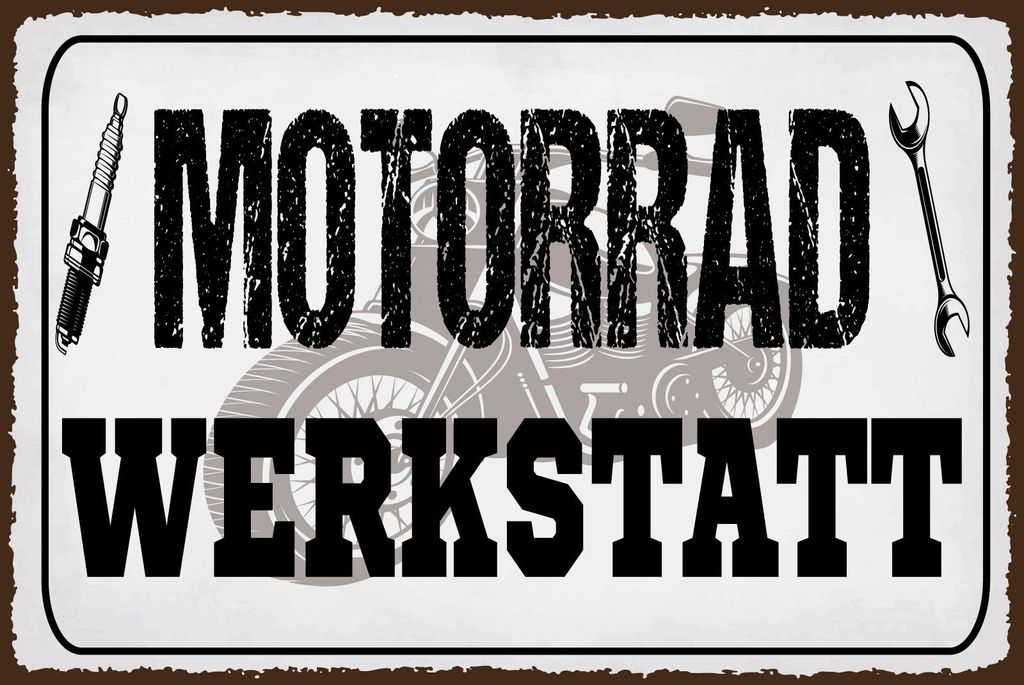 vianmo Holzschild 12x18 cm Motorrad Werkstatt Werkzeug