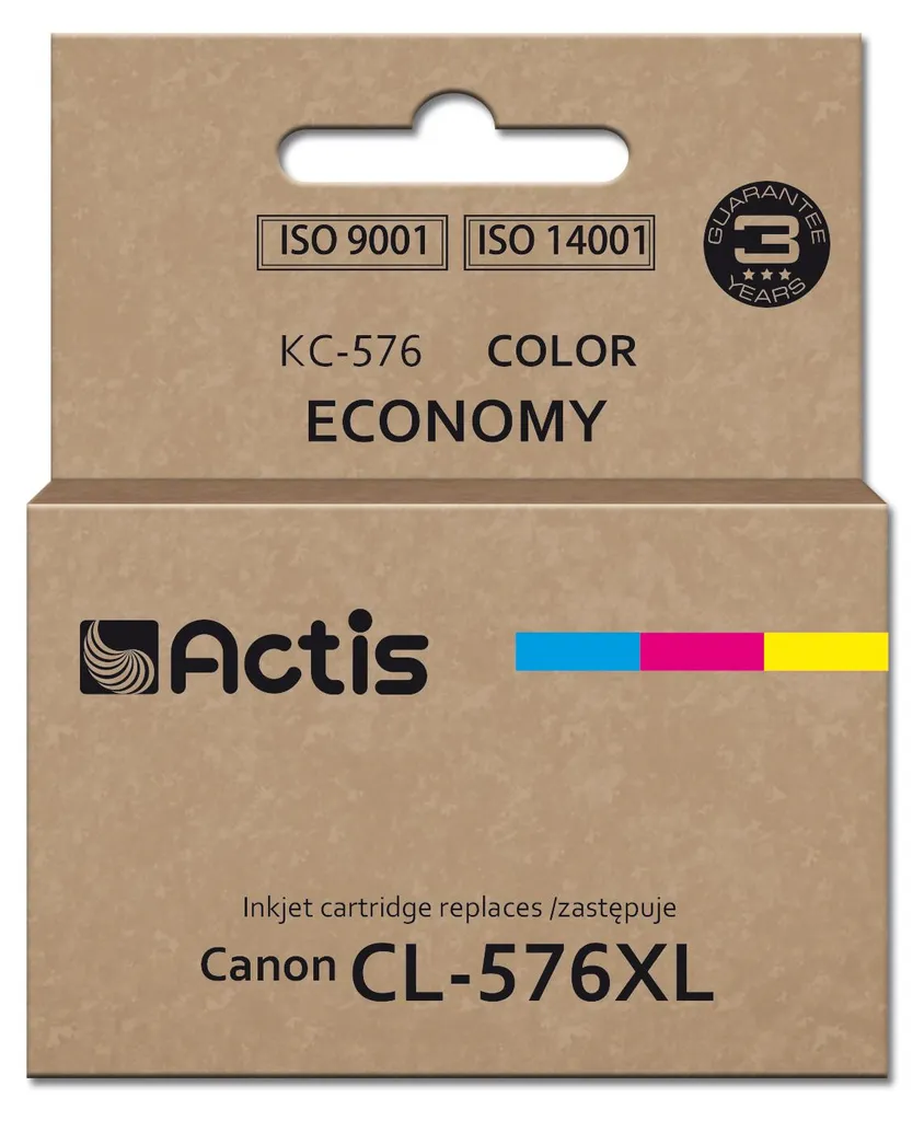 Cartouche d'encre couleur pour Canon CL-576XL Actis KC-576 Format XL