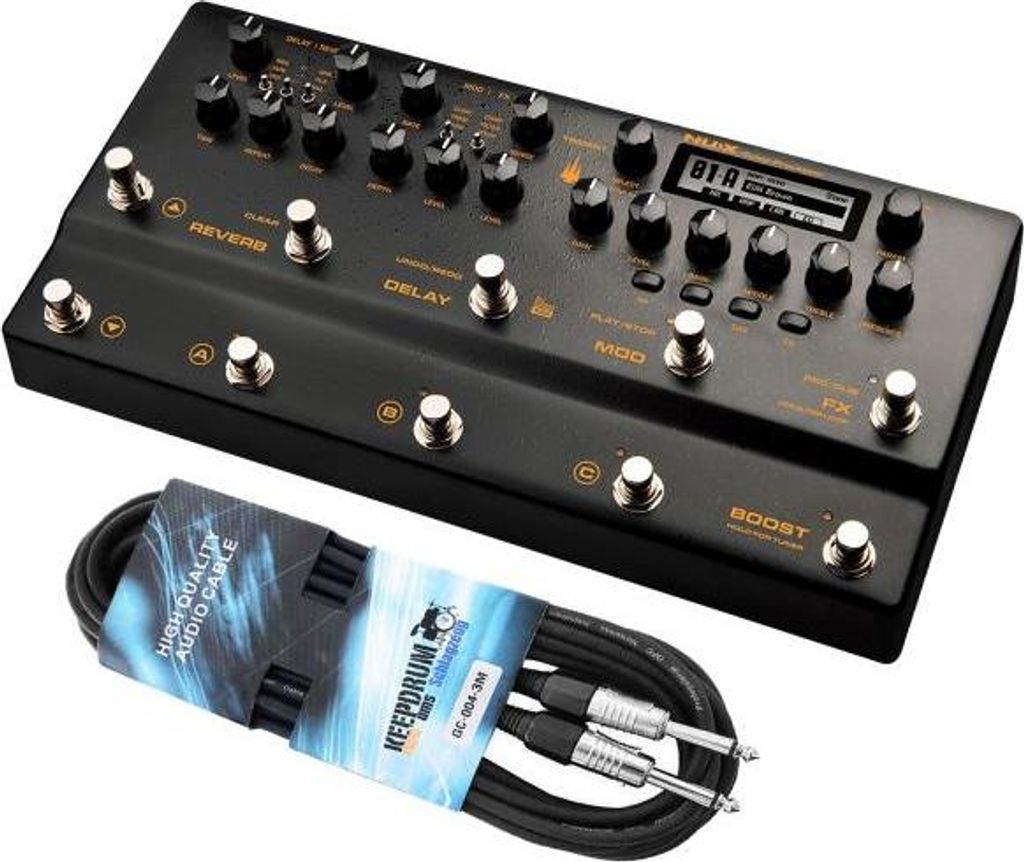 Nux Trident Multi-Effektgerät mit Klinkenkabel