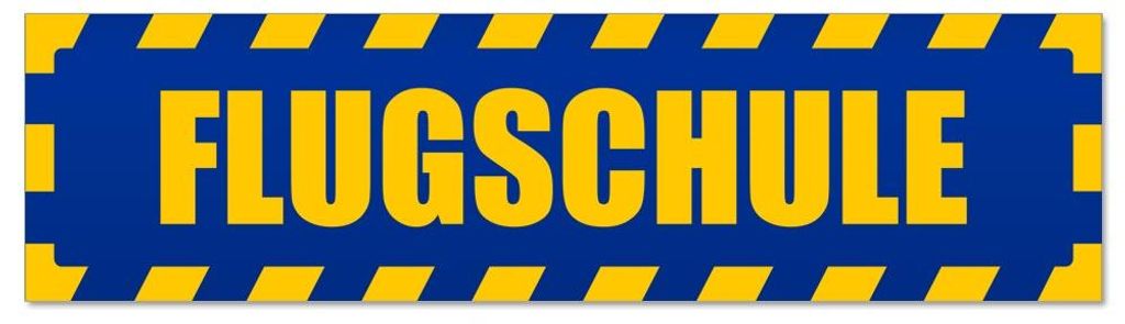 Kiwistar - Autoaufkleber - Blau - 30 x 8 cm - Flugschule gestreift - Hinweis Aufkleber Sticker für Auto, Kfz, Fahrrad, PKW, LKW