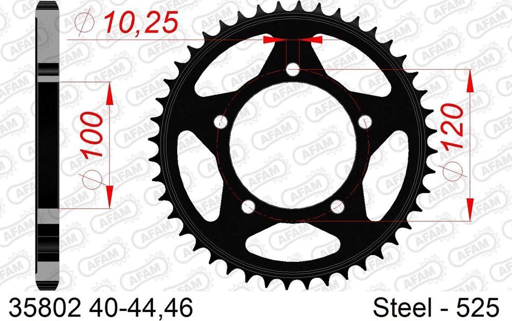 AFAM Standard Stahlritzel hinten 35802 - 525