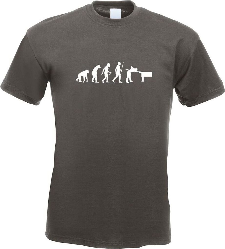 Kiwistar - T-Shirt - Graphit - Billard Pool Evolution Motiv Bedruckt Funshirt Design Print - mit Motiv Bedruckt - Funshirt Design - Sport - Freizei...