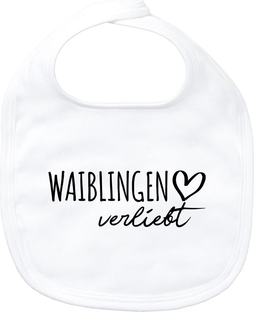 Huuraa Baby Lätzchen Waiblingen verliebt White Klettverschluss Baumwolle Latz Geschenkidee