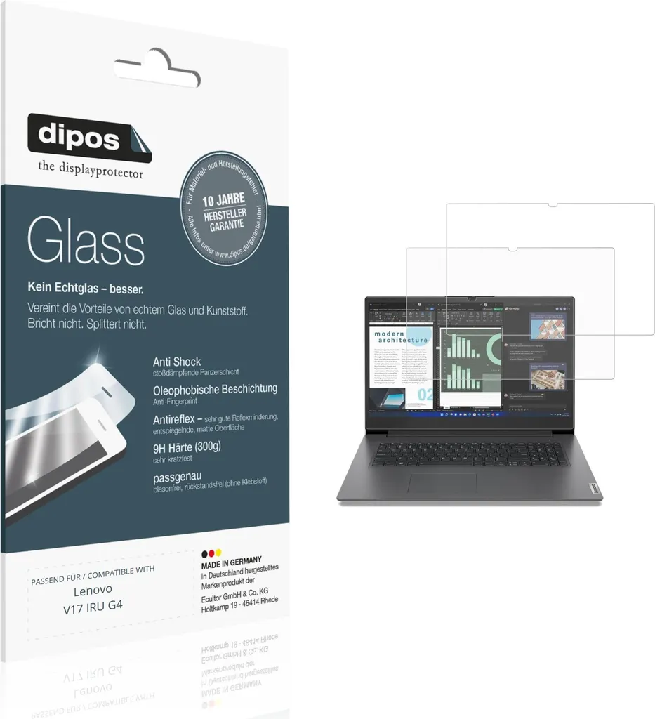 Protection 9H Mate Anti-Reflet pour Lenovo V17 IRU G4 Verre Souple