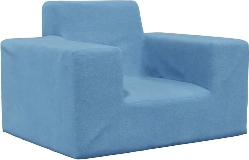 Canapé Enfant Bleu Douceur Peluche pour Coin Lecture et Repos Bébé