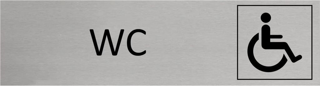 CombiCraft Aluminium Türschild WC barrierefrei 165x45mm mit 3M-Tape