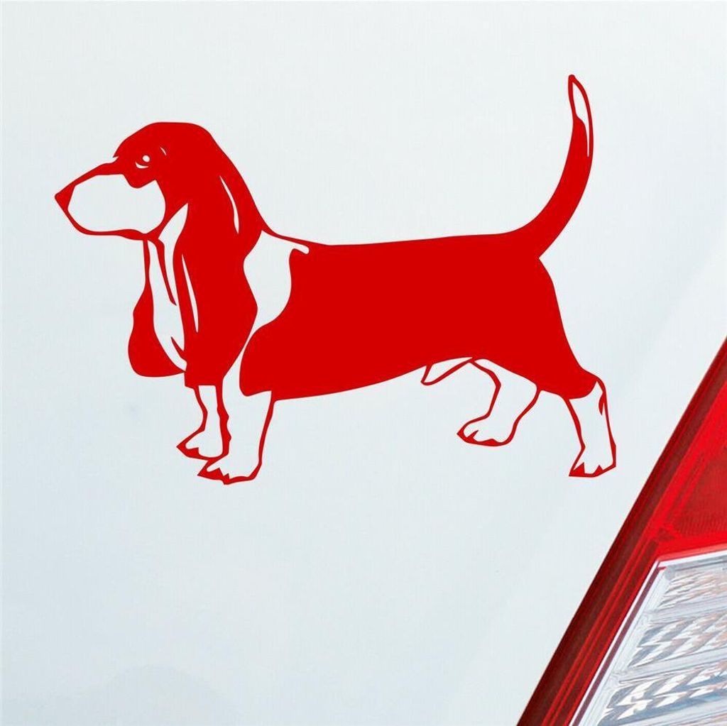 Auto Aufkleber Beagle Hund Dog Animal Tier Car 12x7,5 cm Rot Sticker Heckscheibenaufkleber