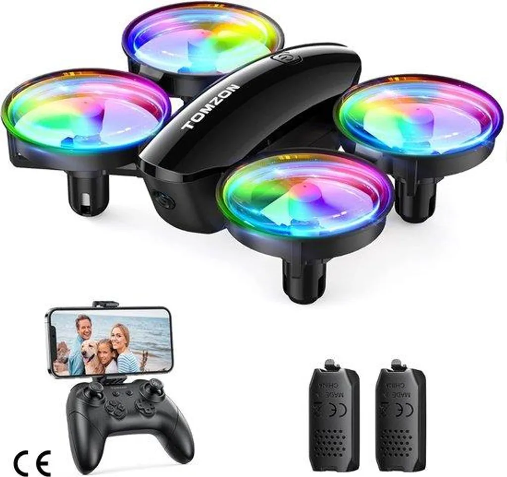 Jouet Drone Caméra 1080p Enfant - Mini Hélicoptère avec Protection 360°