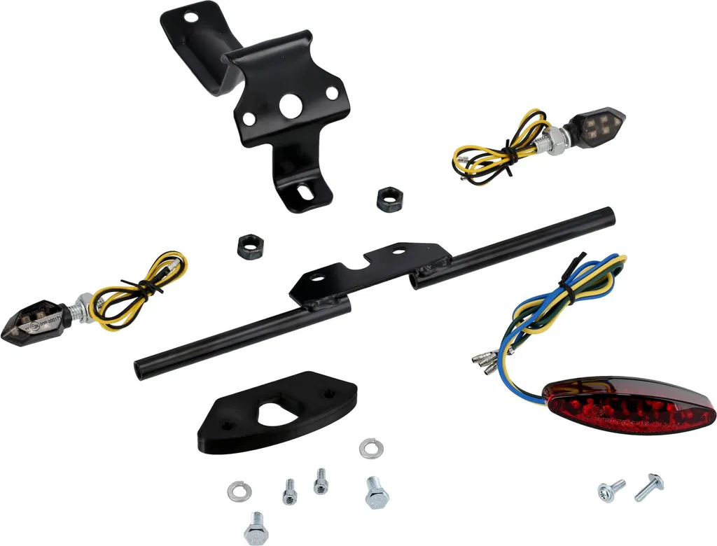 Bloc optique arrière rouge et clignotants intégrés pour moto 12V