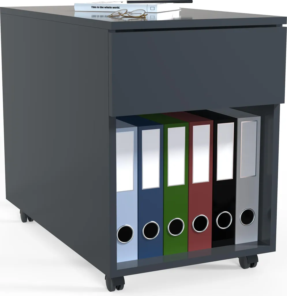 Cassettiera Ufficio Dalosa Antracite 3 Cassetti | Push-to-Open 55x39x70