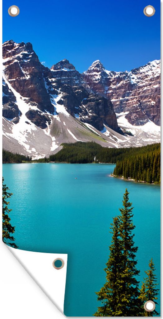 MuchoWow 40x80 cm Outdoor-Poster Gartendeko Sichtschutz Garten Poster für den Garten Tal im Banff-Nationalpark in Nordamerika