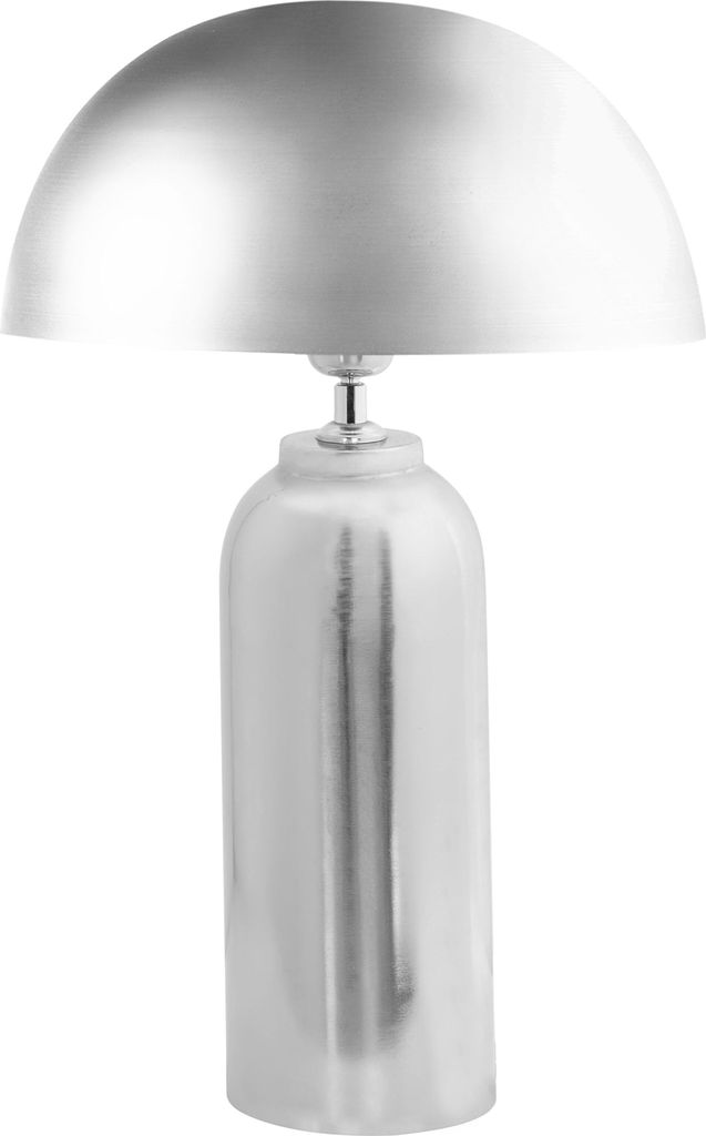 BELIANI Tischlampe Silber Metall 55 cm Hoch 1-Flammig Halbrunder Schirm Langes Kabel mit Schalter Moderne Tischleuchte Nachttischlampe Schlafzimmer
