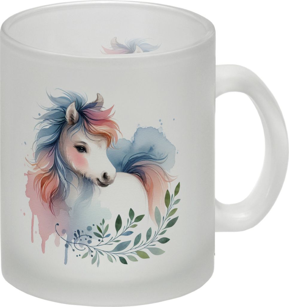 Buntes Pferd Glas Tasse