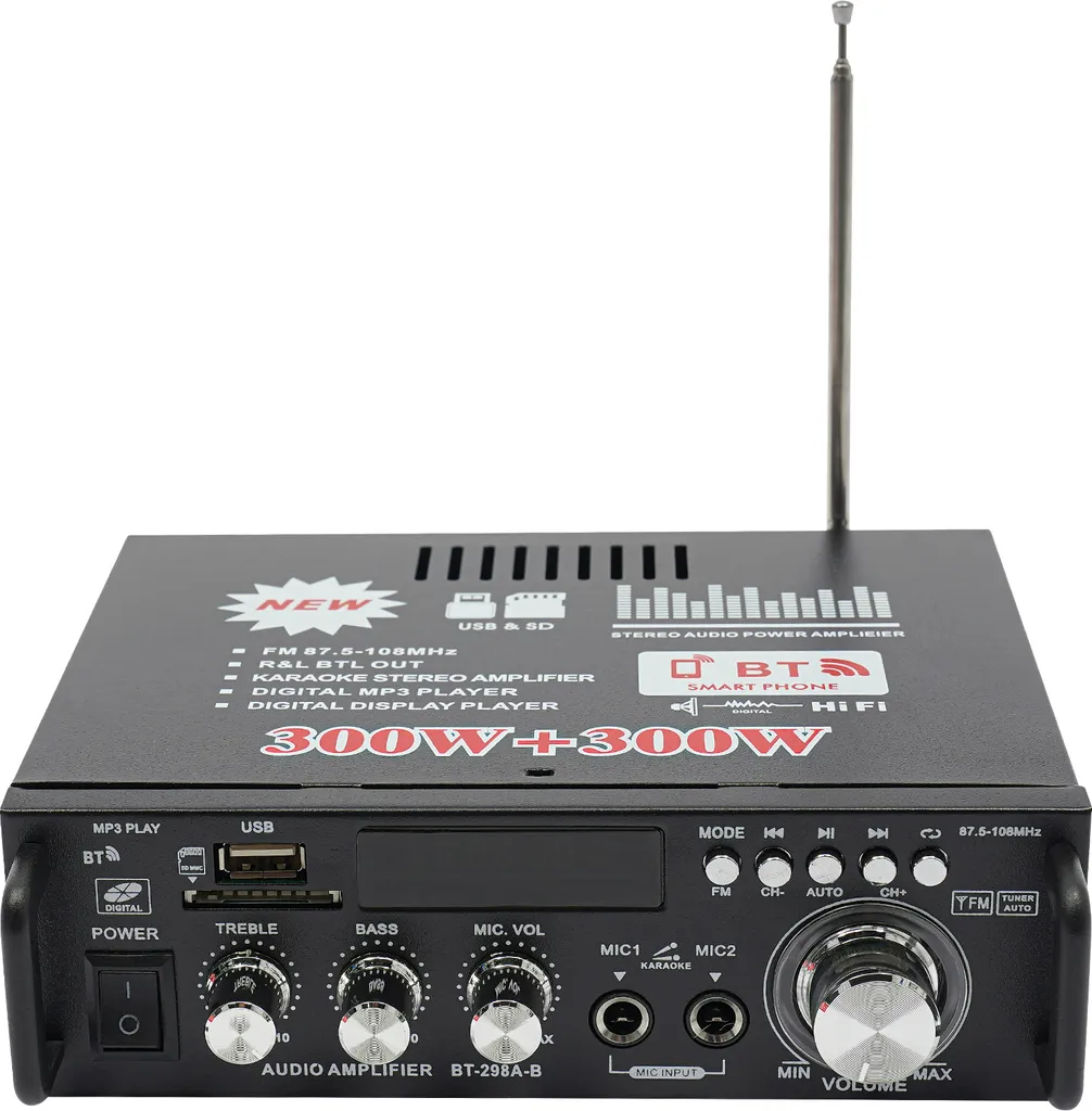 Amplificateur de puissance HiFi Bluetooth 600W pour home cinéma et FM