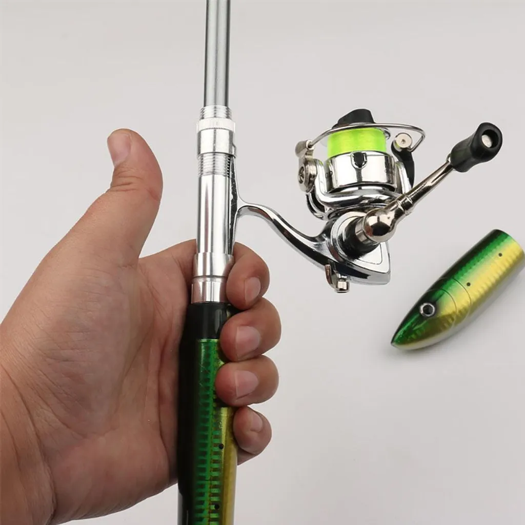 Canne à pêche de voyage rétractable avec porte-moulinet renforcé noir - 4