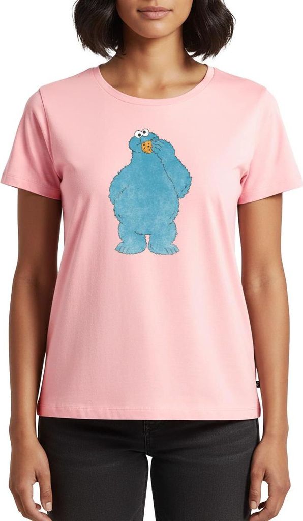Spreadshirt Sesamstraße Krümelmonster Naschen Frauen Premium T-Shirt, L, Rosa