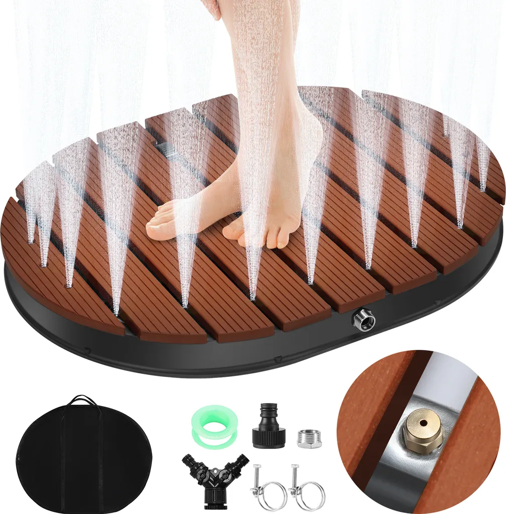 Aopunly Doccia Esterna WPC: Design a Pavimento con Comando a Pedale