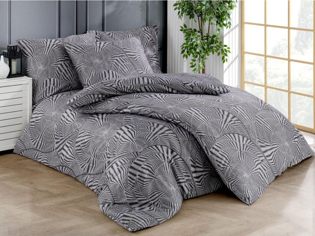 Französisches Leinen Satin 240x200, 70x90cm Pandora grau