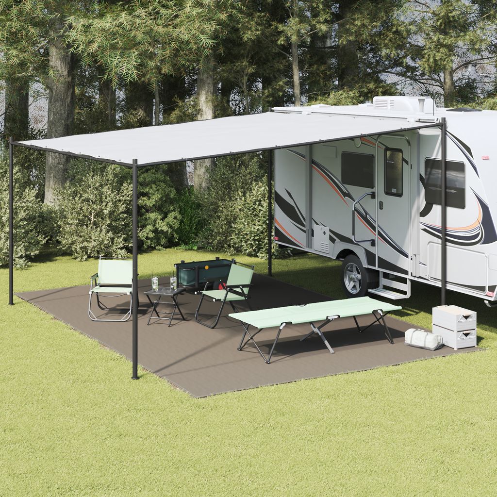 Zeltabdeckblatt Hellgrau Polyester 400 x 600 cm Tragbar, Sonstiges Zeltzubehör DesignMöbel Neu