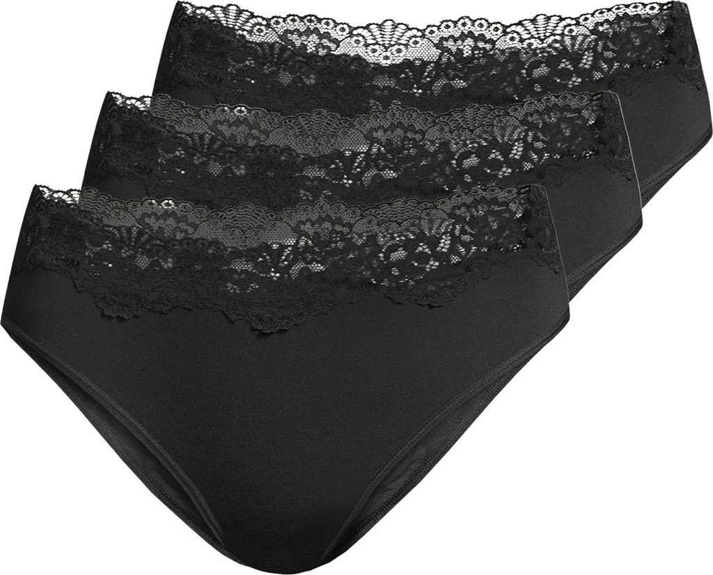 Nina von C. 3er Pack Romance Jazz Pants Details aus floraler Spitze, Weiches, anschmiegsames Material, Romantischer Look