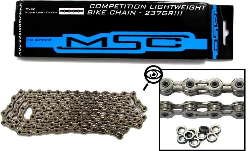 Msc Ultralight Road/mtb Kette Silber 112 Links Silber 112 Links
