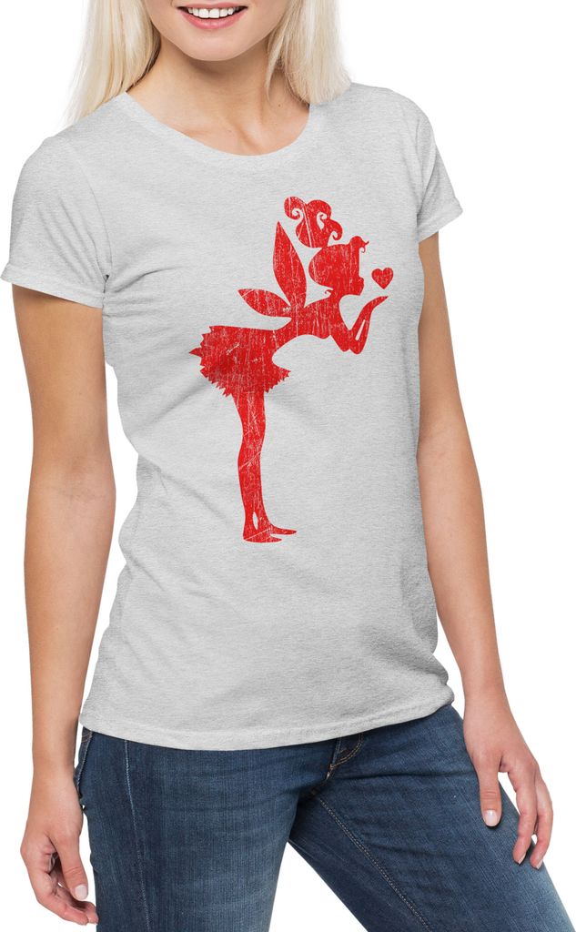 Urban Backwoods Fairy IV, Damen T-Shirt, Farbe: Hellgrau, Größe: L