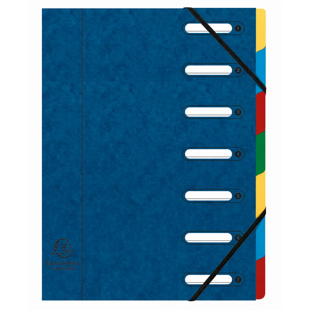 Trieur 7 compartiments Exacompta 5307E robuste en carte lustrée pack 8