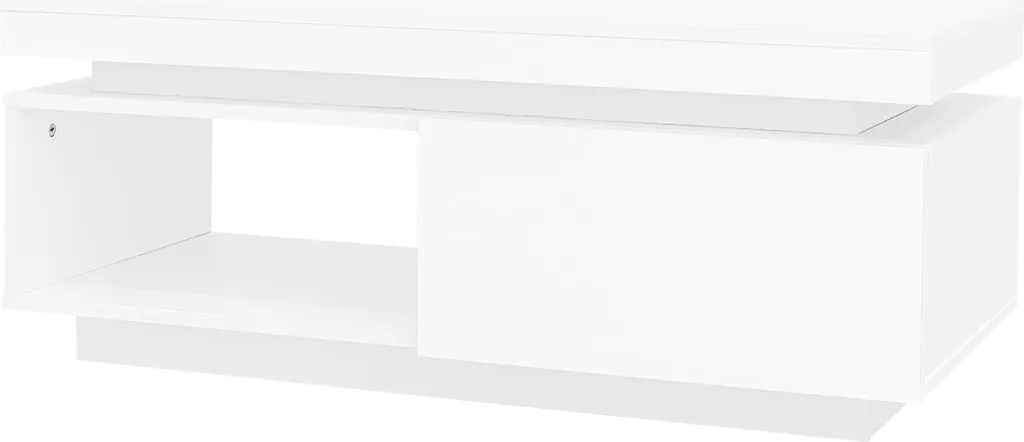 Sweiko Tavolino moderno lucido con illuminazione a LED, 100x50x40,3 cm - Elegante tavolino con cassetto e portata di 50 kg - 16