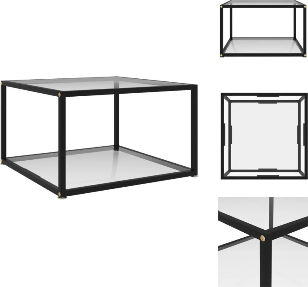 vidaXL Table basse transparente 60x60x35 cm en verre trempé haute qualité