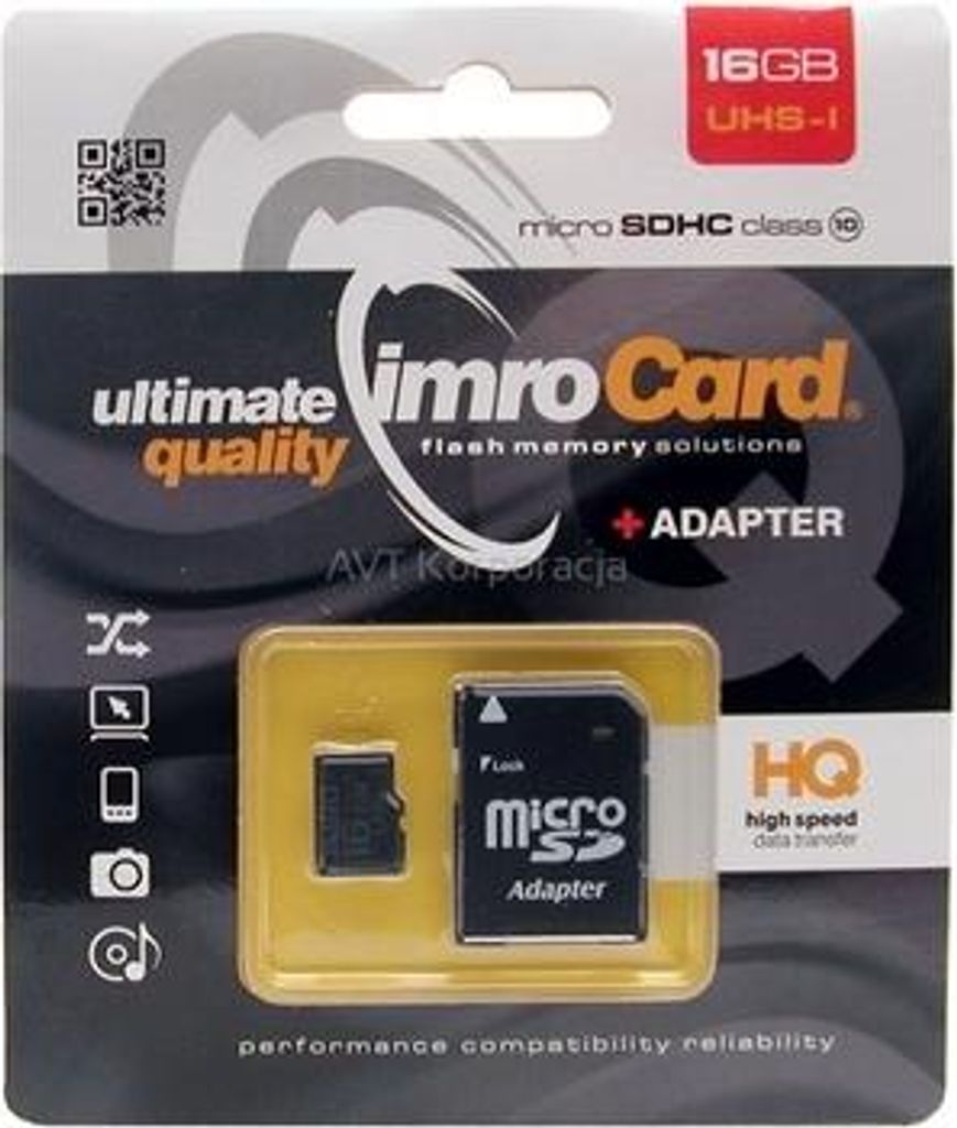 Scheda di memoria microsd 16Gb Imro+ Adp 10C Immagine del prodotto 