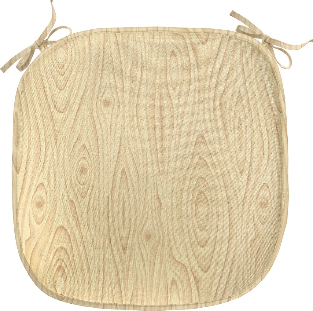 ABAKUHAUS Beige Polster für Esszimmerstühle, Hölzerne Beschaffenheit Organic, Dekoratives wasserfestes Kissen mit Riemen für Küchensitze, 40 c...