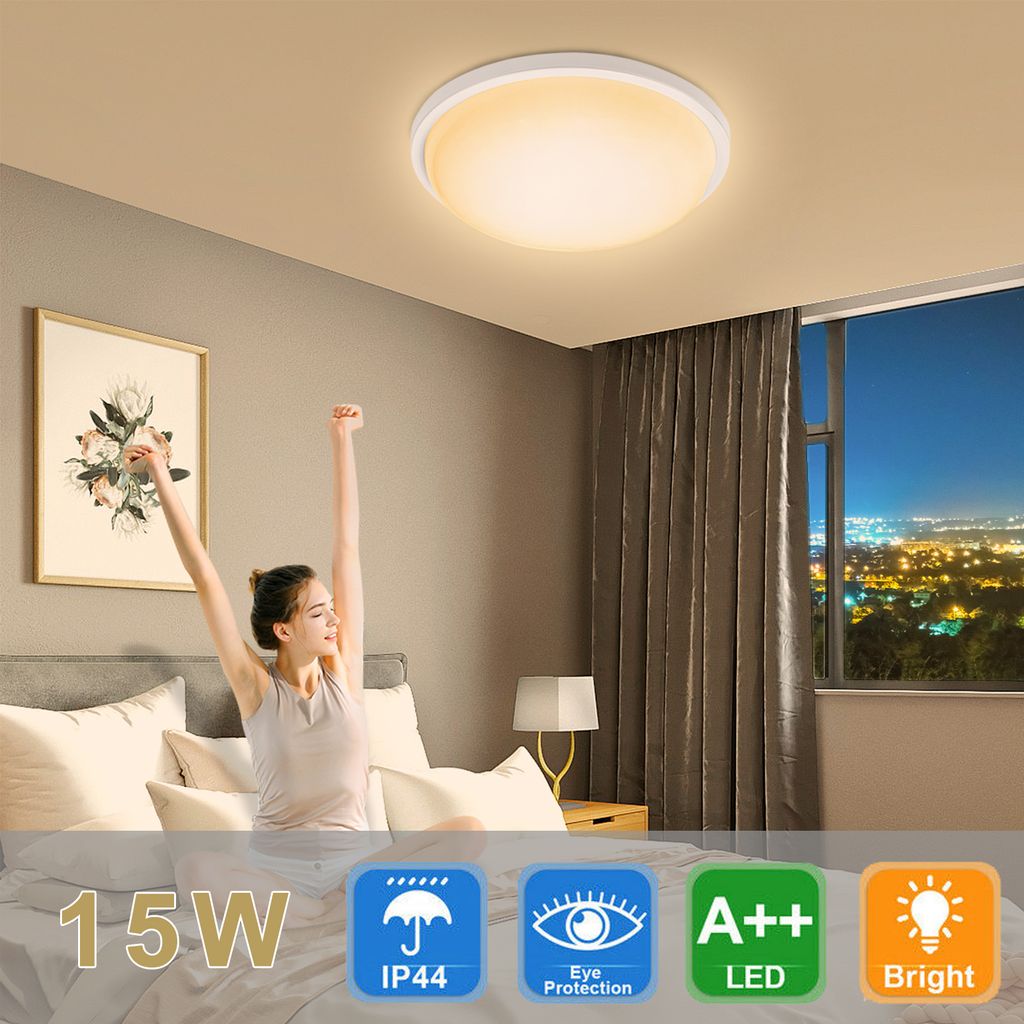 24W LED Deckenlampe Bad lampe IP44 Badezimmerleuchte Deckenleuchte Küche Flur DE 