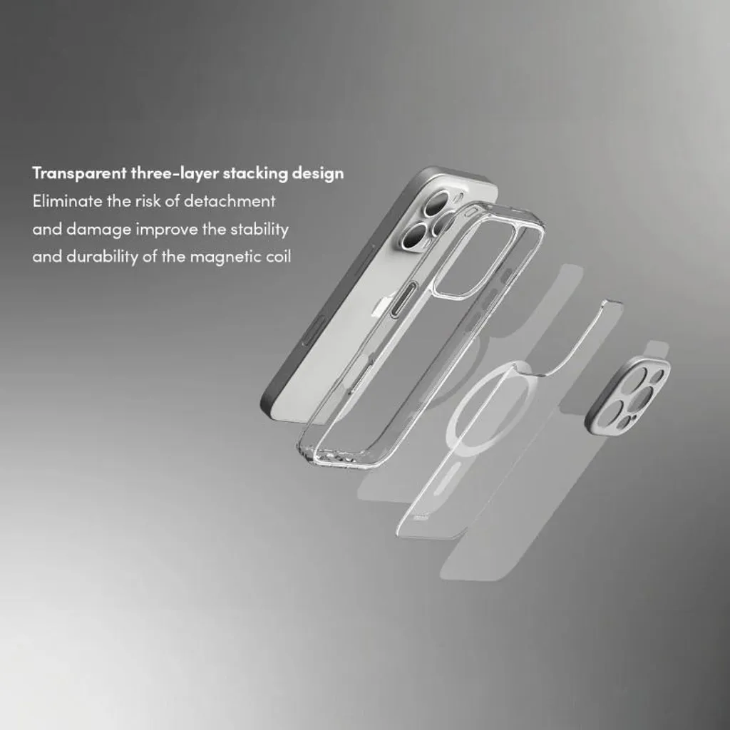 Protégez votre iPhone 16 Pro Max avec la Coque Moshi iGlaze MagSafe Argent - 13