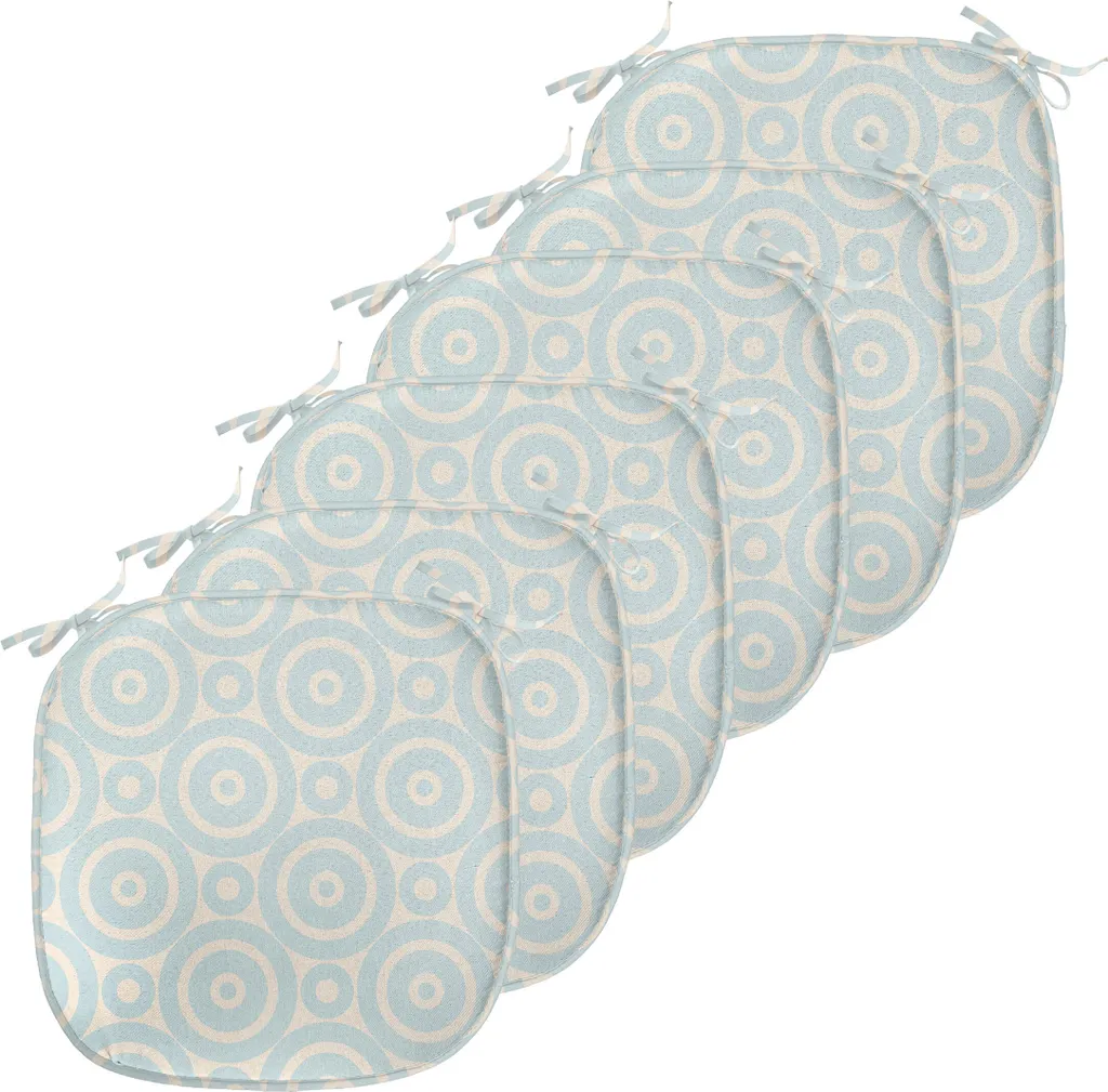 ABAKUHAUS Shabby Flora Coussin de Chaise Imperméable Lot de 6, 40x40 cm